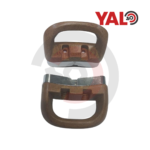 Par de asas 2 huecos, acero marrón.